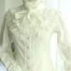 White Lace Synthetic Gothic Lolita Blouse for Women steampunk buy now online