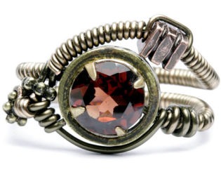 steampunk Jewelry Ring with garnet steampunk buy now online