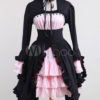 Black Pink Ruffles Cotton Gothic Lolita One-Piece steampunk buy now online