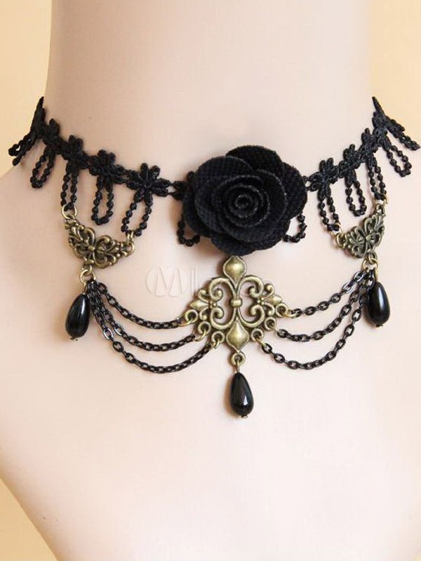 Gothic Layered Black Metal Lolita Necklace steampunk buy now online