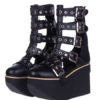 Gothic Black Lolita Sandals High Platform Shoes Straps Buckles steampunk buy now online