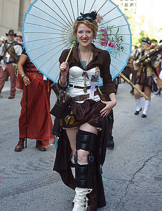 Steampunk Lady in the 2010 Dragon*con Parade steampunk buy now online