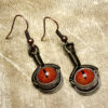 Steampunk Jewelry made by CatherinetteRings: Earrings with Taxidermy reptile glass eyes and clock parts steampunk buy now online