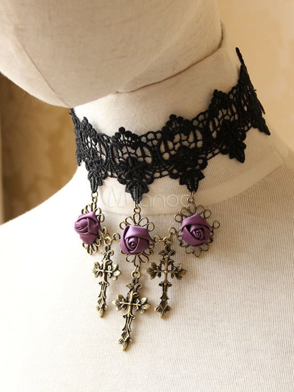 Gothic Purple Cotton Fashion Lolita Necklace steampunk buy now online