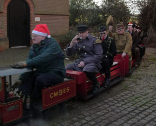 Steampunks on train at Papplewick steampunk buy now online