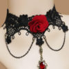 Gothic Black Rose Cotton Lolita Necklace steampunk buy now online