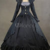 Gothic Black Short Sleeves Poplin Lolita One-Piece steampunk buy now online