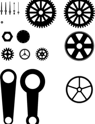 Steampunk Gears, Needles, Rods 'n Such (on white background) steampunk buy now online