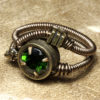 Steampunk Jewelry Ring with Flawless Chrome Diopside stone made by CatherinetteRings steampunk buy now online