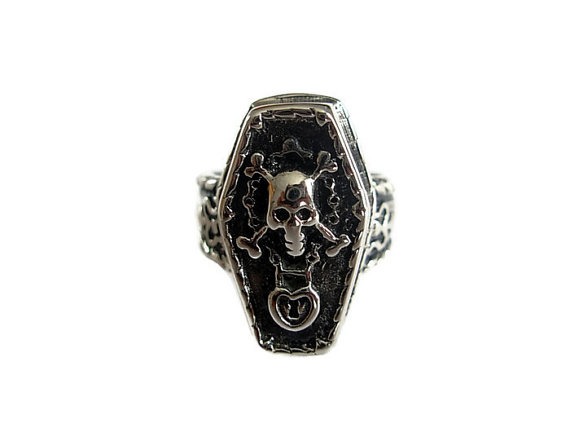 On Sale Coffin Ring made of Stainless Steel - Gothic Coffin Ring - Goth Ring - Goth Jewellery - Gothic Accessories - US 7, 9, 10 UK P, S, T by Festivalfashionstall steampunk buy now online