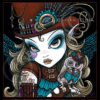 Steampunk Owl Aviatrix Fairy Art Jewels Limited Edition Canvas ACEO by MykaJelina steampunk buy now online