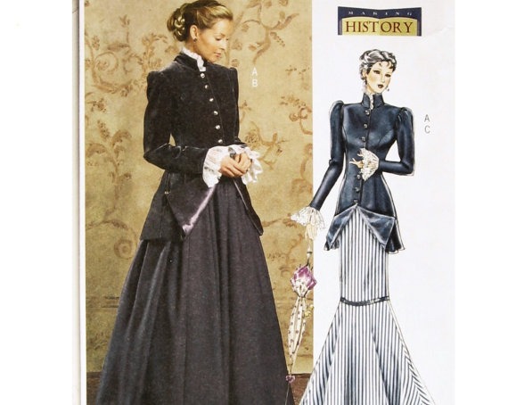 Steampunk Dress Steampunk Jacket Steampunk Costume BUTTERICK B4954 sz 8-14 b 31.5-36" UNCUT Edwardian Dress Edwardian Jacket Victorian Dress by MadPatterns1 steampunk buy now online