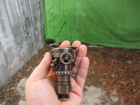 Steampunk USB flash drive 16Gb, with a functioning thermometer. by Studio1005 steampunk buy now online