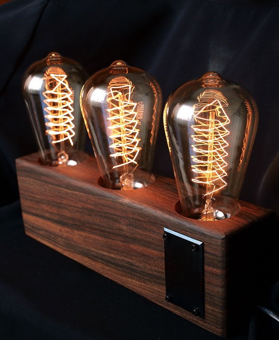 Edison lamp Vintage lamp Edison light Antique lamp Antique reading lamp Industrial lamp Wood lamp Steampunk lamp Handmade lamp Desk lamp by WoodTribeStudio steampunk buy now online