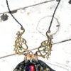 OOAK Steampunk/or/Elvish style Dragons breath Opal Twin Dragons Necklace by ArachStudios steampunk buy now online