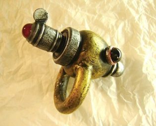 Ray Gun RING Red Carnelian Black Onyx Classic Science Fiction FULL Size Retro WOOD Replica by buildersstudio steampunk buy now online