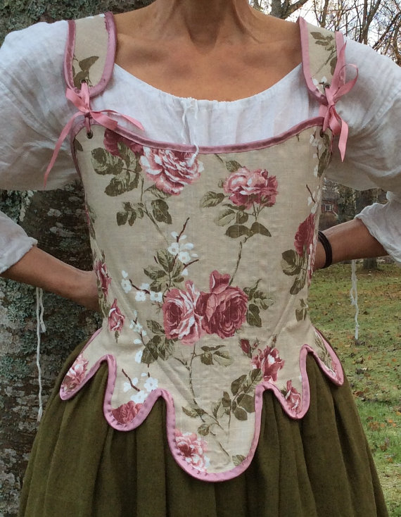 NEW! 18th Century stays/corset. 165euros. Hand finished. Size EU 38-40 by UllakonAarteet steampunk buy now online