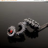 BLK Fri CyB Mon SALE - Bullet Garnet Pendant, Octopus Jewelry, Tentacle Jewellery, Unisex sterling silver by OctopusMe steampunk buy now online
