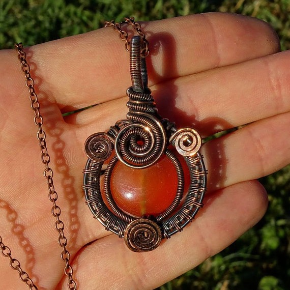 BARGAIN CARNELIAN HEALING pendant / Wire Wrapped pendant / wire wrapped jewelry / Healing Pendant / Boho / Bohemian jewelry / Steampunk by GemOfHarmony steampunk buy now online