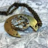 SALE Steampunk Gilt Watch Necklace, Sexy Men's Jewelry, Steampunk Wedding, Half Moon Necklace, Men's Necklace, Unique Jewelry, Techno by RetroHippieUnlimited steampunk buy now online