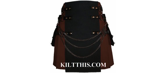 Interchangeable Brown Black Canvas Cargo Utility Kilt Custom Fit Adjustable Many Options by KiltThis steampunk buy now online