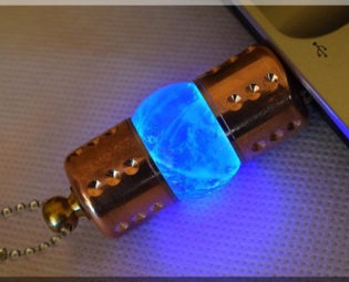 New!!! 8/16/32/64/128GB BLUE Quartz crystal USB flash drive with wood stand. Steampunk !!! FREE shipping !!! by SlavaTech steampunk buy now online