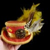 Red and Gold Steampunk Mini Victorian Riding Hat Fascinator, Marie Antoinette, Alice in Wonderland Mad Hatter Tea Party, Derby Hat by TheWeeHatter steampunk buy now online