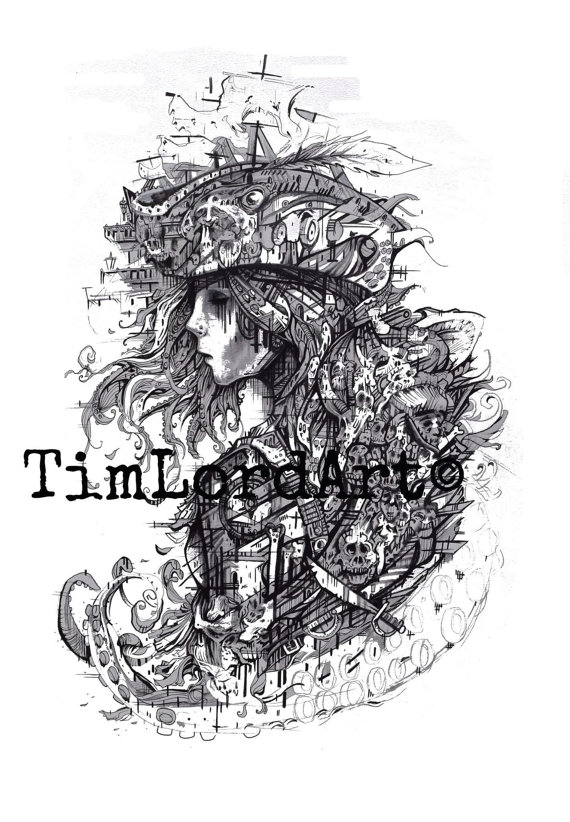 Kraken (9x6 Print) by TimLordArt steampunk buy now online