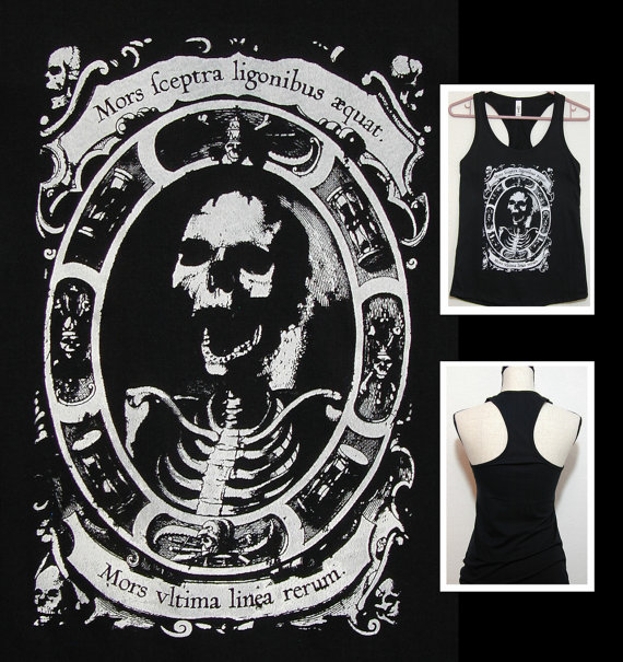 Memento Mori Gothic Horror Women's Racerback Tanktop. Dance Macabre. by HouseOfCurios steampunk buy now online