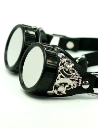 STEAMPUNK Goggles Black Smooth Leather by TheBlondeSwan steampunk buy now online