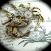 Steampunk Necklace Brass Crab Necklace Vintage Watch Movement Crab Nautical Sealife Popular Jewelry Rustic Gold Brass Metal Lightweight by CosmicFirefly steampunk buy now online