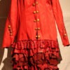 showdiva designs Ready to Ship Leather Military Coat Asymmetrical Ruffles Hints of Leopard by showdiva steampunk buy now online