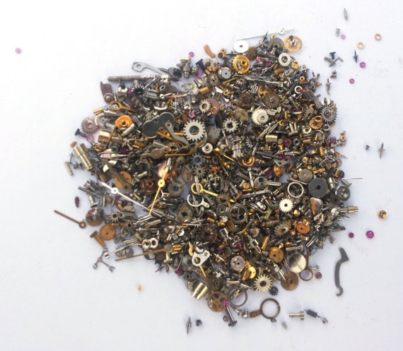 Steampunk Watch Pieces and Parts - 10g of the teeniest, tiniest watch parts - Watch glitter by AllGearedUp steampunk buy now online