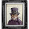 STEAMPUNK Cat Decor, DICTIONARY Art Print, Dictionary Paper, Gray Tabby CAT Wall Art Cat Drawing Cat Clothes Artwork Cat Poster, Uniform Cat by GoGoBookart steampunk buy now online