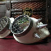 Steampunk goggles Antique white leather Stinger Spikes honeycomb template lens. by OntheWingsofSteam steampunk buy now online