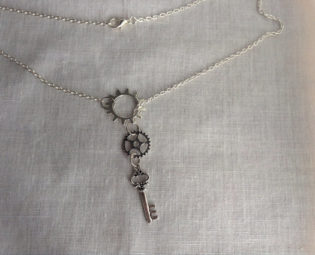 Antiqued Silver Gear Necklace by SheilasCharms steampunk buy now online