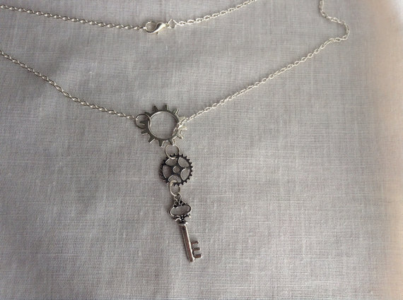 Antiqued Silver Gear Necklace by SheilasCharms steampunk buy now online