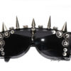 80s 90s rhinestones Large Metal Spiked Studded Metal GEARS sunglasses Eyewear DJ Party Sheild Shades by HausofTrashglam steampunk buy now online