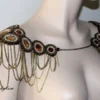Boho steampunk glam bejeweled beaded chain Epaulettes shoulder harness necklace Statement piece jacket accessories by HausofTrashglam steampunk buy now online Boho steampunk glam bejeweled beaded chain Epaulettes shoulder harness necklace Statement piece jacket accessories by HausofTrashglam steampunk buy now online