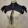 Short jacket in faux leather and feathers - Steampunk, burleske, gothic bolero by CostureroReal steampunk buy now online