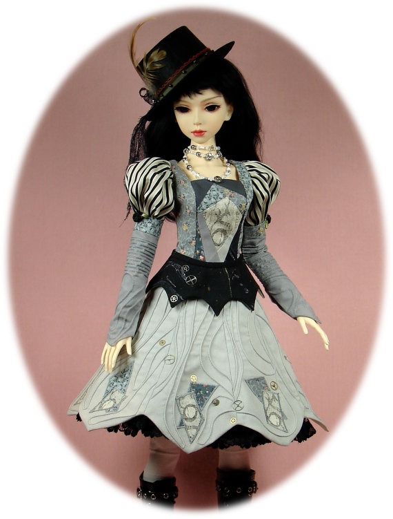 PDF pattern: Gracefaerie designs 29, Steampunk Dress for SD girls, reduce to 75% for Slim MSD dolls by jonijewelry steampunk buy now online