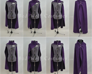 Versatile Fantasy Cape Style 2 with Sword Buttons - Four Plus Ways to Wear It - Color Options by BadWolfCostumes steampunk buy now online