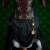 Steampunk Pirate Corset Belt. Wine and Black with chain. Steel Boned. All sizes quick shipping steampunk buy now online