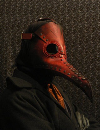 Plague Doctor Mask in Red Leather - Steampunk inspired by KwestCostumeArt steampunk buy now online