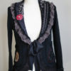 Reworked black jacket, Victorian jacket, bohemian jacket, shabby chic jacket, wearable art, tattered jacket, altered jacket, goth jacket. by KingaDesign steampunk buy now online