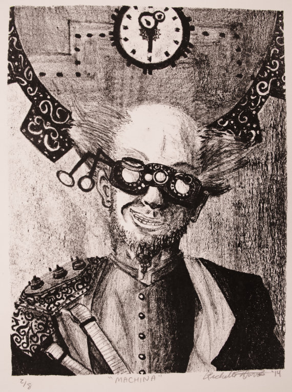 Machina: 8"x10" Plate Lithograph by ArtyStudios steampunk buy now online