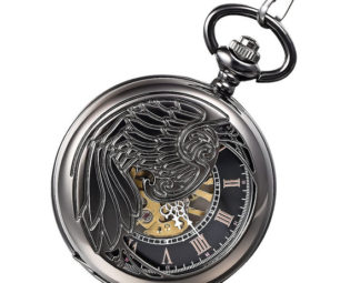 1pcs/ 45mm ,Retro Steampunk Mechanical Black Phoenix Hollow pocket watch Necklace Chain Necklace Pendant,craft supply BM-75 by JewelryCatMaterial steampunk buy now online