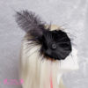 Black flower & feather Headdress, Poppy, Fascinator, ostrich, crystal, goth, lolita, flapper, Hat, wedding, dress, races, fancy, glitter by Cherryfox steampunk buy now online