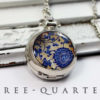 Flowers, Japan, pocket watch, chain watch, blue, vines, watch chain, oriental, abstract, vintage, silver, boho, necklace, dark blue by ThreeQuartersDiary steampunk buy now online