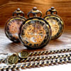Personalized Steampunk Antique Bronze Mechanical Pocket Watch with Chain Groomsmen Gift Mens Gift Ships to United States/Canada by PocketwatchEmporium steampunk buy now online